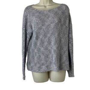 Madewell Marled Grey Wide Neck Knit Sweater Size Small